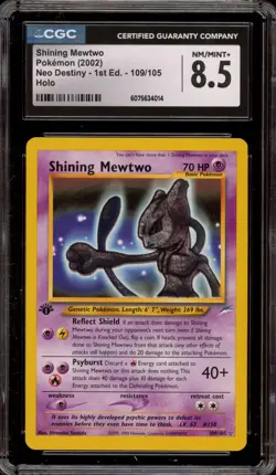 Pokemon Shining Mewtwo Neo Destiny 1st Edition Holo Secret Rare #109 CGC 8.5 - Image 1