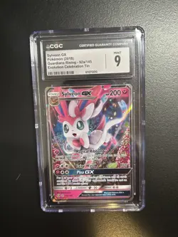 2018 CGC 9 Sylveon GX #92a Pokemon Guardians Rising Celebration Tins - Image 1