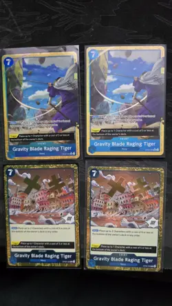 Gravity Blade Raging Tiger (Alternate Art) OP06-058 2 & 2 regular foil - Image 1