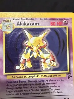 Pokemon TCG Alakazam Base Set 2 Holo Card 1/102 Lightly Played LP - Image 3