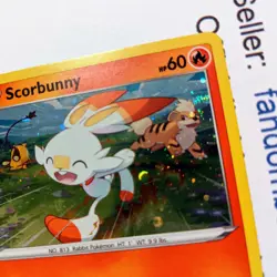 Scorbunny COSMOS HOLO SWIRL Black Star PROMO card SWSH244 Pokemon 2022 - Image 2