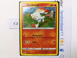 Scorbunny COSMOS HOLO SWIRL Black Star PROMO card SWSH244 Pokemon 2022 - Image 3