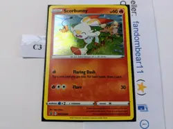 Scorbunny COSMOS HOLO SWIRL Black Star PROMO card SWSH244 Pokemon 2022 - Image 4