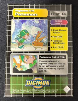 1999 Digimon Card Bandai Upper Deck Preview Card PATAMON Card 17 of 34 - Image 5