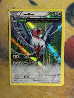 Swellow 72/108 XY Roaring Skies Reverse Holo Rare Pokemon TCG Card Full Art - Image 2