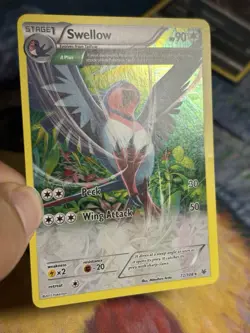 Swellow 72/108 XY Roaring Skies Reverse Holo Rare Pokemon TCG Card Full Art - Image 3