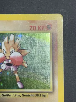 1st Edition Base Set Hitmonchan 7/102 Holo Rare - HP - German Pokemon Card WOTC - Image 4