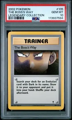 The Boss's Way 105/110 Legendary Collection PSA 10 Gem Mint Pokemon Card - Image 1