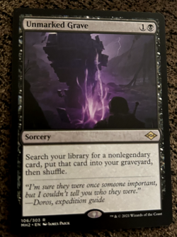 UNMARKED GRAVE-MTG-MODERN HORIZONS 2-RARE 106/303 Sorcery - Image 1