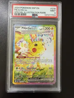 2024 Pokemon SSP EN Pikachu ex SIR #238 PSA 9 - Image 1