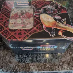 Pokemon TCG Scarlet Violet Paldean Fates Tin Shiny Charizard ex New Sealed Rare - Image 2