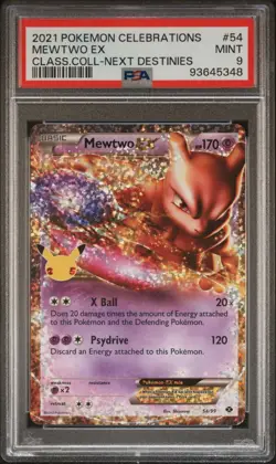 2021 PSA 9 Pokemon Celebrations Mewtwo EX 54 Classic Collection Next Destinies - Image 1