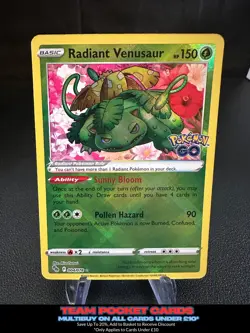 Radiant Venusaur 004/078, Pokemon Go, Pokemon, NM - Image 1