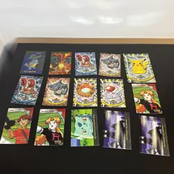 15 x Topps Pokemon 1999 with 3 holo, 1 x Clear #6 Charizard, 1 x Clear Squirtle - Image 1