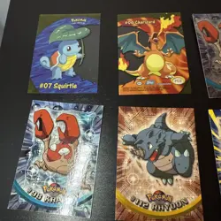 15 x Topps Pokemon 1999 with 3 holo, 1 x Clear #6 Charizard, 1 x Clear Squirtle - Image 3