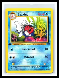 💥 Seaking 46/64 Jungle 1st Edition Stamp Non Holo Foil Pokemon 1999 Vintage - Image 1