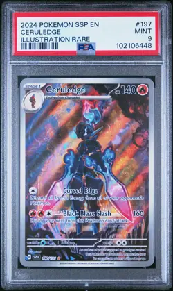 2024 POKEMON SSP EN-SURGING SPARKS ILLUSTRATION RARE #197 CERULEDGE PSA 9 - Image 1