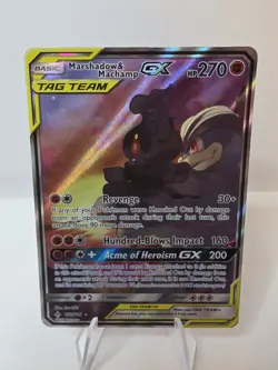 Marshadow & Machamp GX (Full Art) 199/214 Pokemon Sun & Moon Unbroken Bonds | LP - Image 1