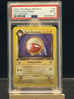 Dark Electrode 34/82 1st Edition 2000 Pokemon Team Rocket PSA 9 Mint - Image 1