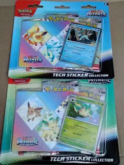 Pokemon Scarlet and Violet Prismatic Evolutions Tech Sticker Lot of 2 - Image 1