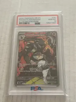 2025 POKEMON DESTINED RIVALS ILLUSTRATION RARE #191 TEAM ROCKETS HOUNDOOM PSA 10 - Image 1