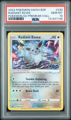 2022 POKEMON SWSH BLACK STAR PROMO #230 RADIANT EEVEE PSA 10 - Image 1