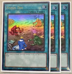 Yugioh! 3x Fossil Dig RA01-EN053 Ultra Rare 1st Ed NM - Image 1