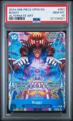 Buggy Alternate Art One Piece Op09-Emperors In The New World 051 NM PSA 10 - Image 1