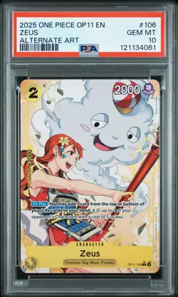 Zeus Alternate Art One Piece Op11-A Fist Of Divine Speed 106 NM PSA 10 - Image 1
