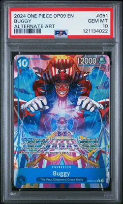 Buggy Alternate Art One Piece Op09-Emperors In The New World 051 NM PSA 10 - Image 1