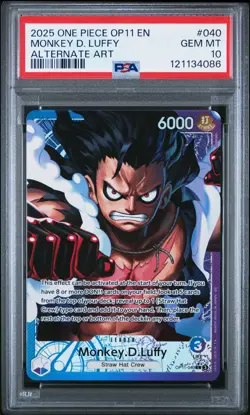 Monkey D. Luffy Alternate Art One Piece Op11-A Fist Of Divine Speed 040 PSA 10 - Image 1
