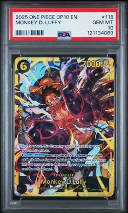 Monkey D. Luffy One Piece Op10-Royal Blood 118 NM PSA 10 - Image 1