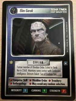 Elim Garak Star Trek CCG Card Game DS9 Rare LP - Image 1