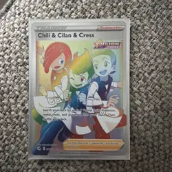 Pokemon TCG Fusion Strike Chili & Cilan & Cress Rainbow Rare Card 273/264 - Image 1
