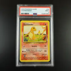 PSA 9 Charmander 46/102 Pokemon Base Set 1999 Non Holo Graded Card - Image 1