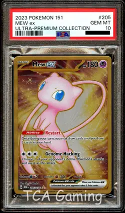 PSA 10 GEM MINT Mew Ex 205/165 GOLD METAL Ultra Premium PROMO Pokemon Card - Image 1