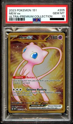 PSA 10 GEM MINT Mew Ex 205/165 GOLD METAL Ultra Premium PROMO Pokemon Card - Image 2