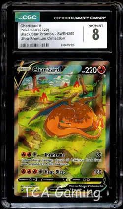 CGC 8 NM-MINT Charizard V SWSH260 ALTERNATE ART PROMO Pokemon Card 105 - Image 1