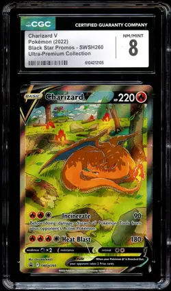 CGC 8 NM-MINT Charizard V SWSH260 ALTERNATE ART PROMO Pokemon Card 105 - Image 2