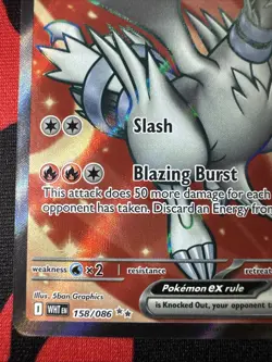 Pokemon TCG Reshiram EX Full Art Ultra Rare Card #158/086 Sv: White Flare NM - Image 4