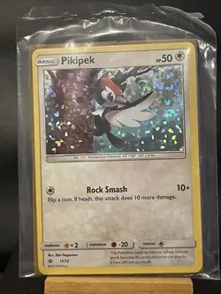 Pokemon card Pikipek 11/12 McDonalds 2017 Promo Holo Sealed Unused Near Mint - Image 1