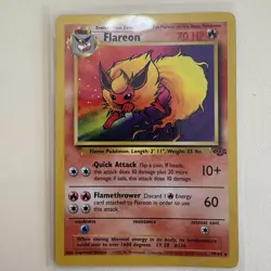Pokemon TCG Flareon #19/64 Jungle Non Holo 1999 WOTC VTG Rare Card 1999 LP - Image 1