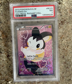2013 POKEMON B&W LEGENDARY TREASURE RADIANT COLLECTION RC23 FULL ART/EMOLGA PSA7 - Image 1