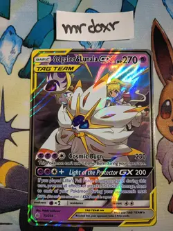 Pokemon TCG Solgaleo & Lunala GX Holo Card Tag Team Cosmic Eclipse 75/236 NM - Image 1