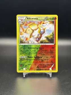 2016 POKEMON XY STEAM SIEGE #15 VOLCARONA REVERSE HOLO RARE - NM - Image 1