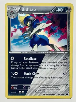 Bisharp 64/114 XY Steam Siege Cosmos Holo Rare Pokemon Card TCG NEAR MINT - Image 1