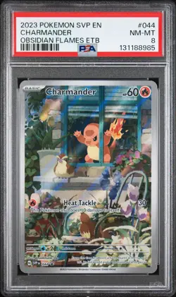 2023 POKEMON SVP EN-SV BLACK STAR PROMO #044 CHARMANDER PSA 8 - Image 1