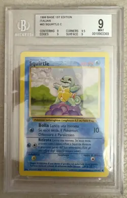 1999 Pokemon Base Set 1st Edition Squirtle 63/102 BGS 9 Mint - Image 1