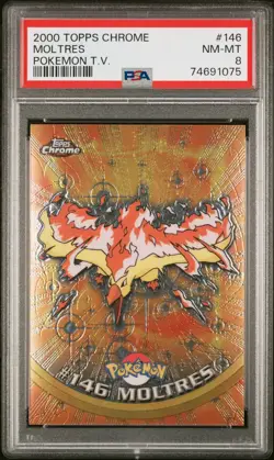 2000 Topps Chrome Pokemon T.V. Moltres Pokemon T.V. PSA 8 #146 - Image 1