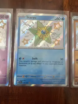 Pokemon Abra Staryu Mankey Paldean Fates Shiny Holo Lot of 3! MINT - Image 3